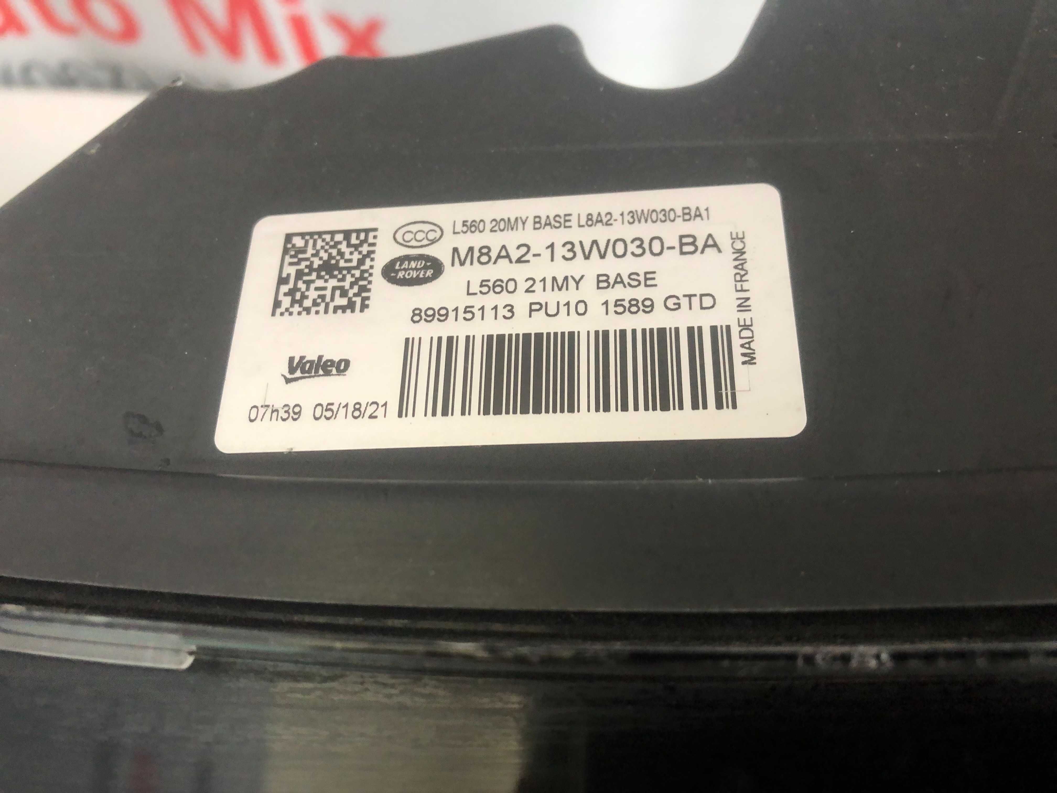 Land Rover Velar L560 LED M8A2-13W030-AB фара ліва