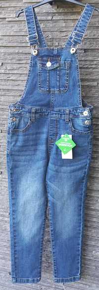 NOWE spodnie jeansowe dżinsowe ogrodniczki 122