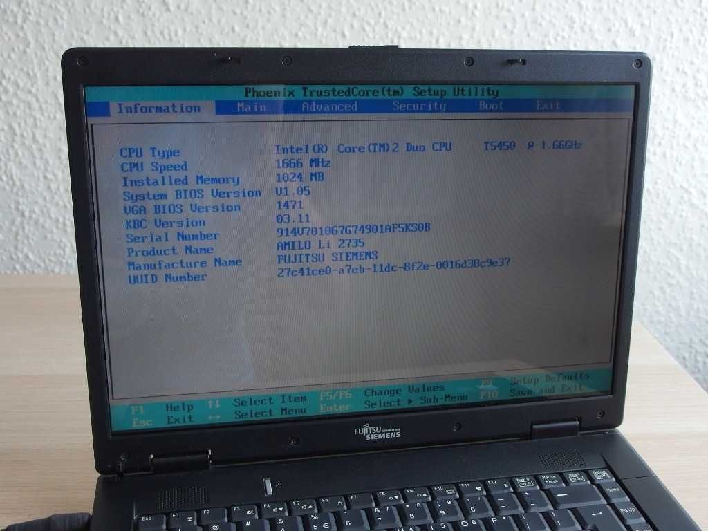 Fujitsu Siemens Amilo Li2735 intel T5450