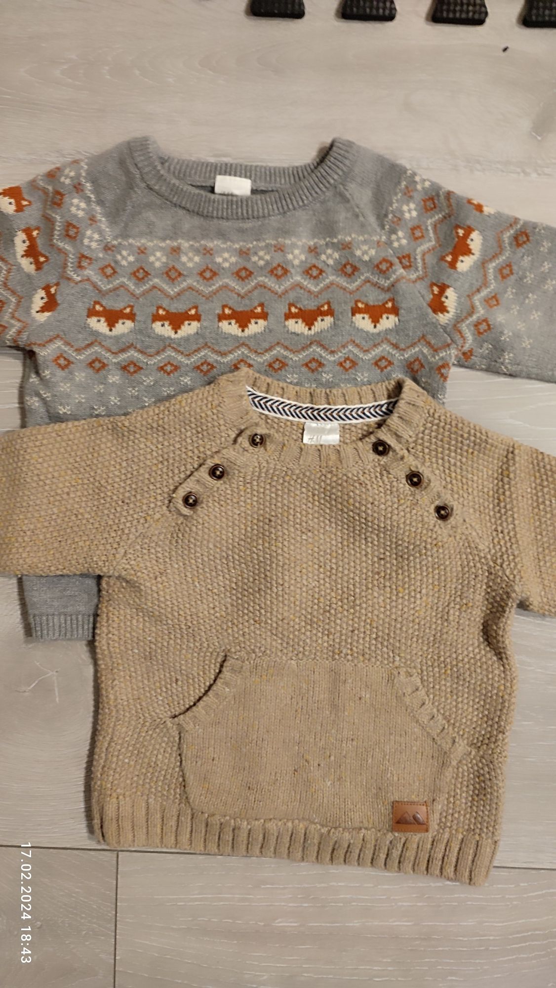 2 szt swetr sweterki chłopięce H&M r.74