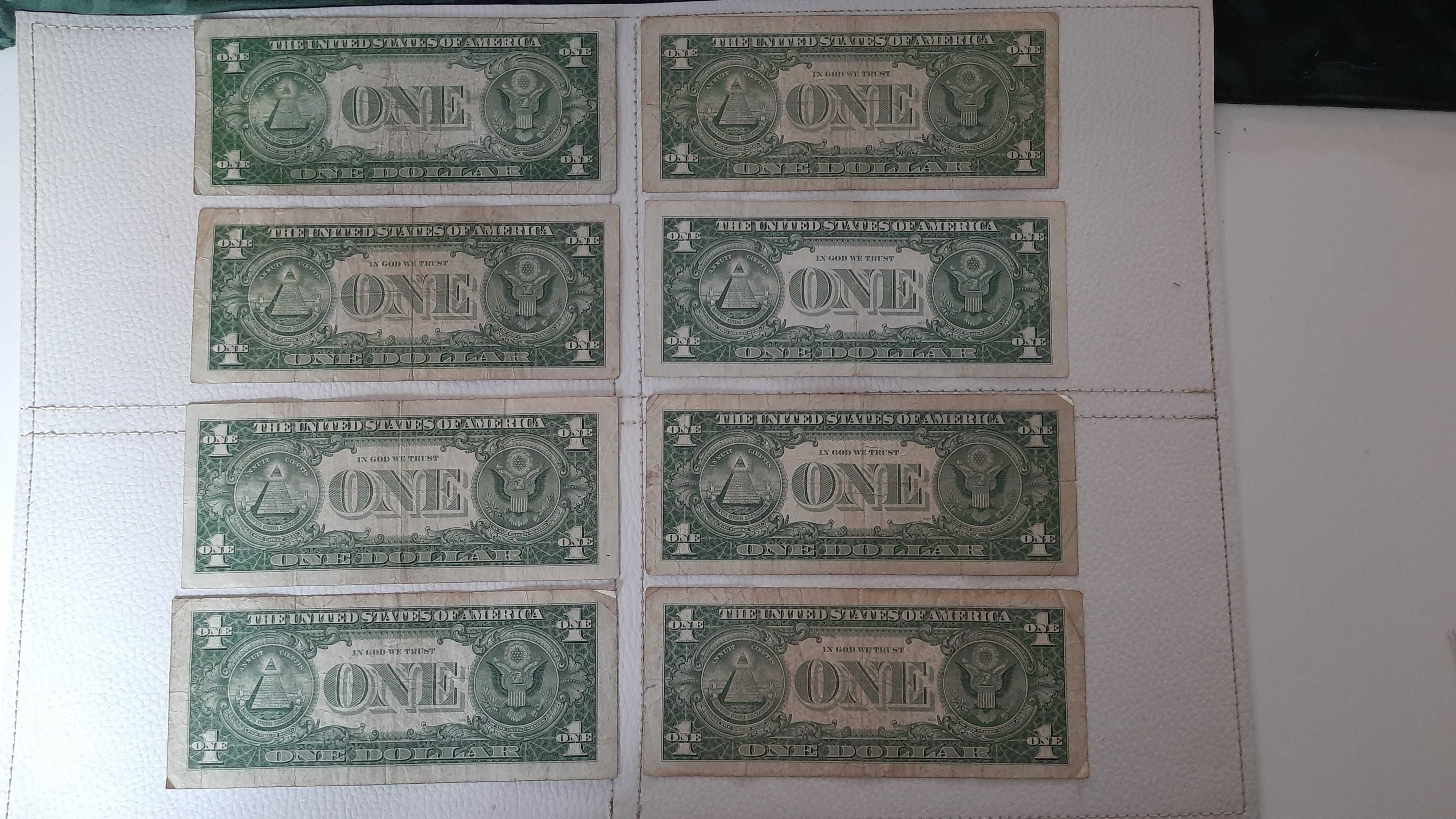 Komplet 8 banknotów 1 USD od 1935 do 1957 silver certificate w tym z *