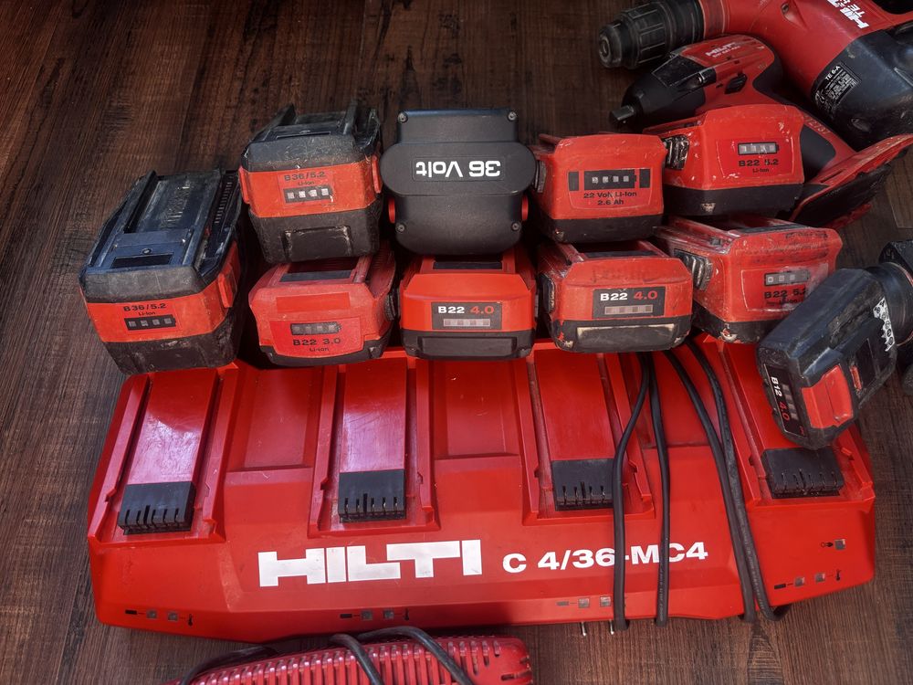Hilti dewalt makita ( wkretarka, wiertarka, bateria osadzak, ładowarka
