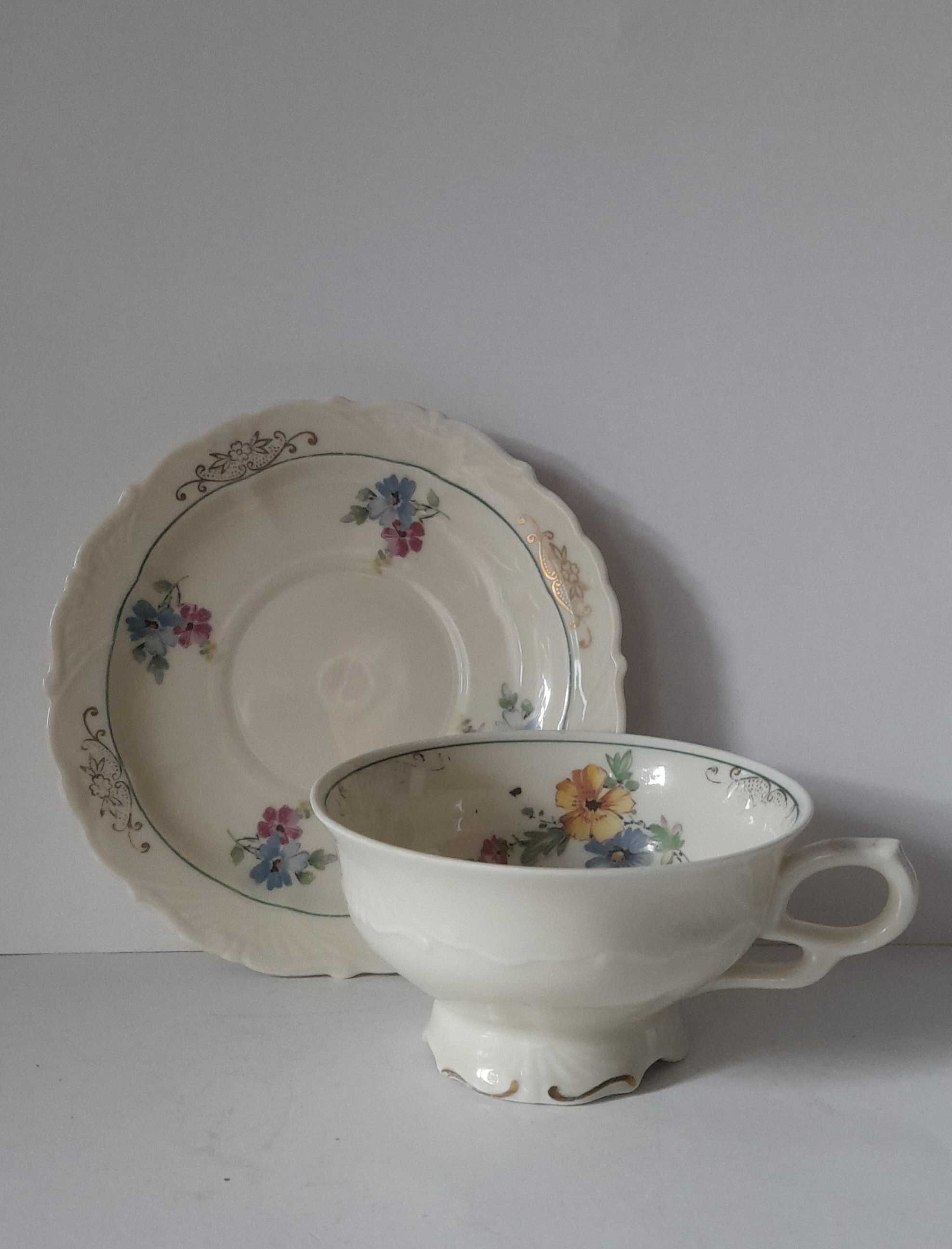 Retro Filiżanka Spodek do Herbaty Kawy Porcelana Bawaria Niemcy