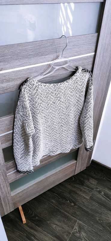 Sweter damski biały, czarny NA SYLWESTRA, ZIMA #y2k #00s #oversize