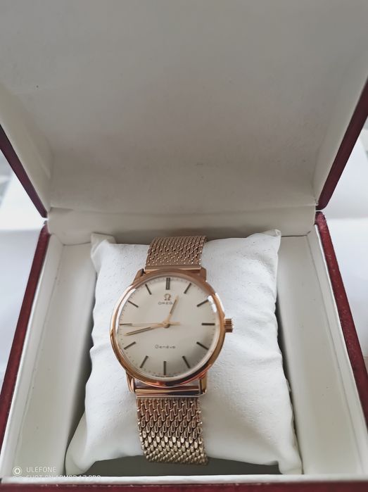 Zegarek złoty Omega Geneve 14K 33,5 mm kał. 601 , 1968 r