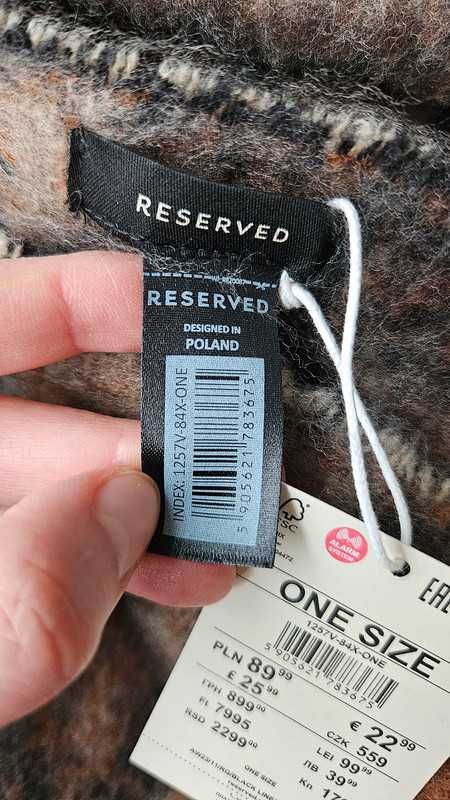 Reserved szal XL nowy oversize subtelna panterka puszysty