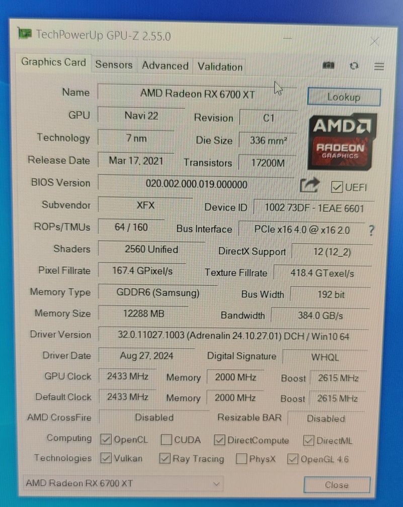 Відеокарта XFX RX 6700 XT