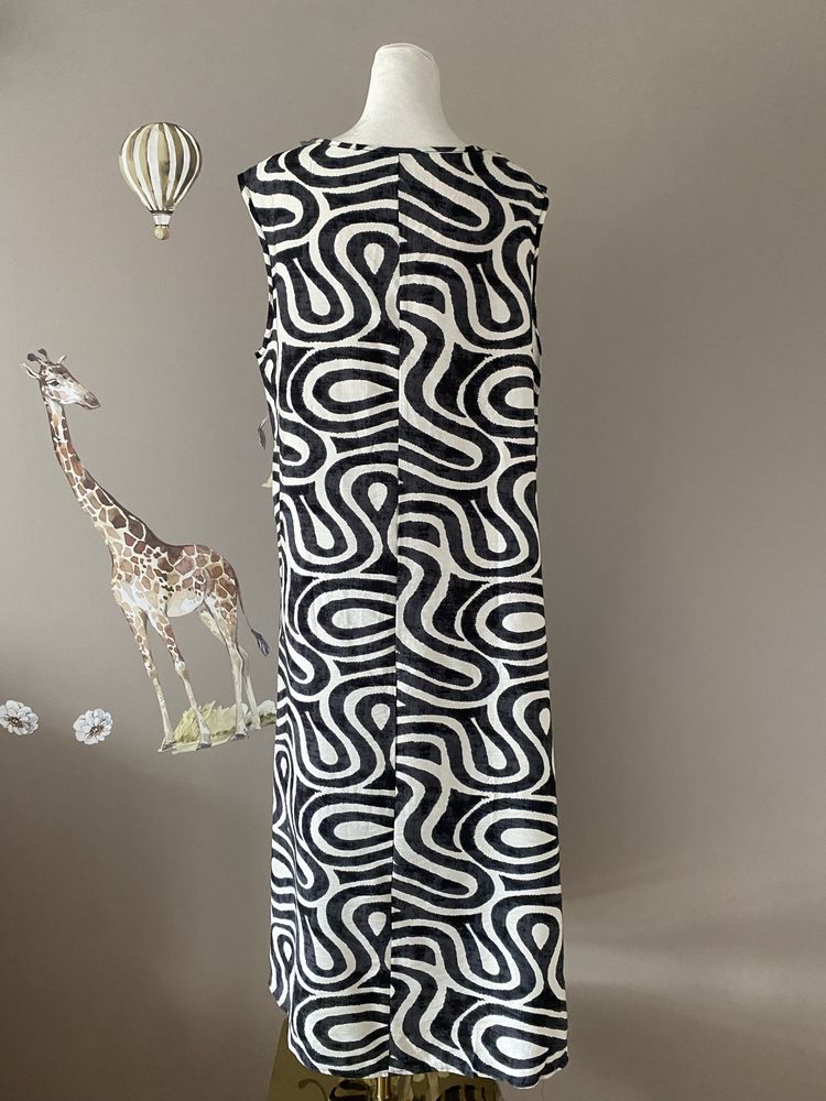 Nowa sukienka lniana długa maxi sukienka z lnu 44/46 plus size