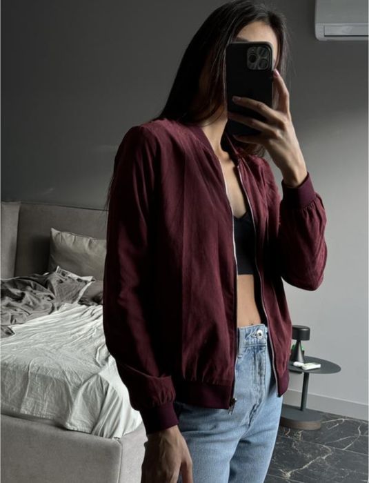 Бомбер бордо xs