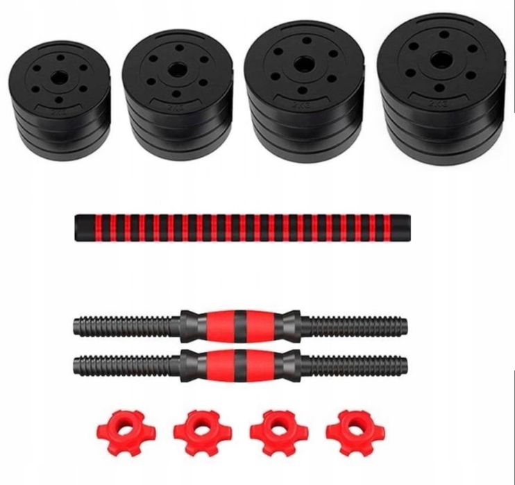 HANTLE HANTELKI 30 KG ciężarki sztanga 2x15 KG do ćwiczeń treningowe