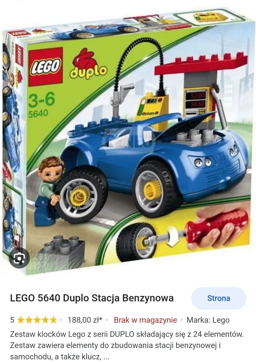 Lego duplo stacja benzynowa warsztat