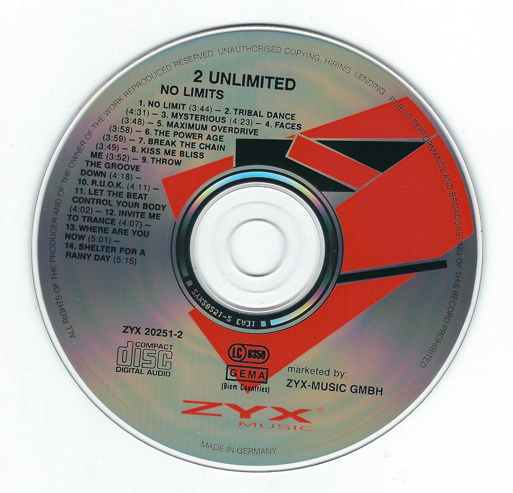 CD 2 Unlimited - No Limits! (1992) (ZYX Music)