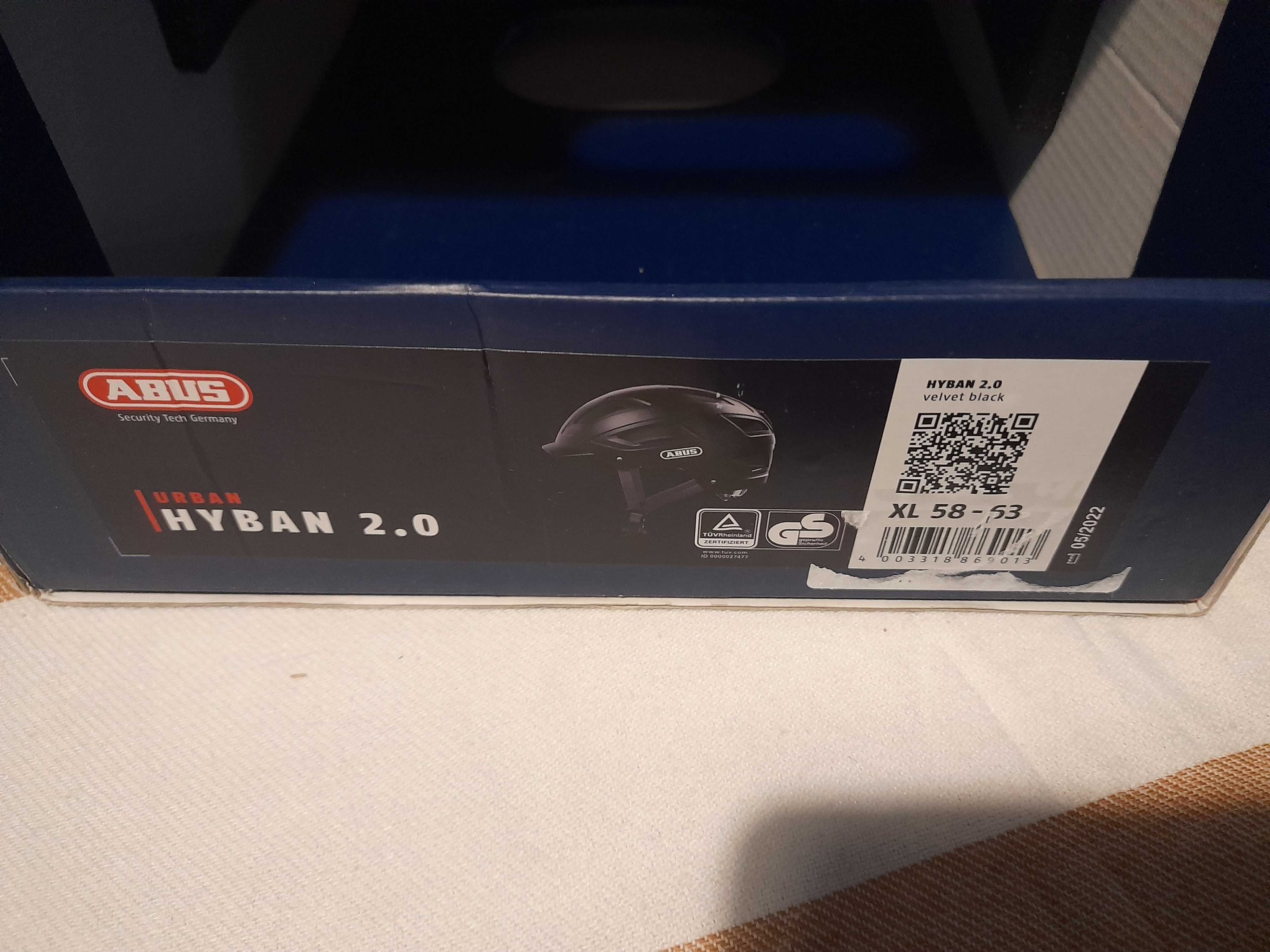 Kask rowerowy Abus Hyban 2.0 XL 58-63 cm Velvet Black z Lampką LED