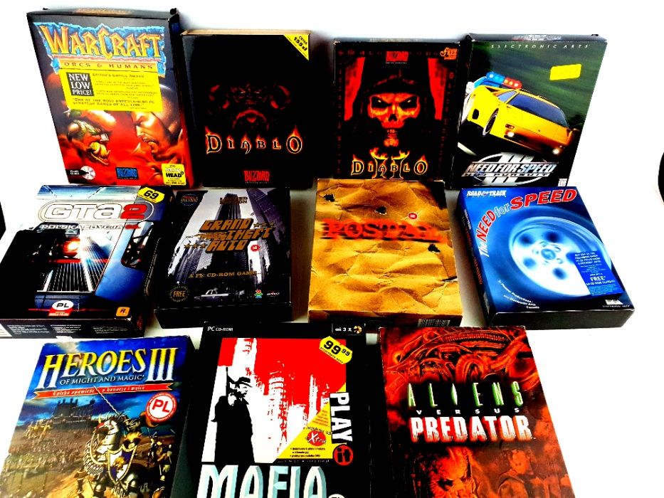 PC BIG BOX KOLEKCJONERSKIE Diablo Warcraft NFS GTA Mafia Postal i inne