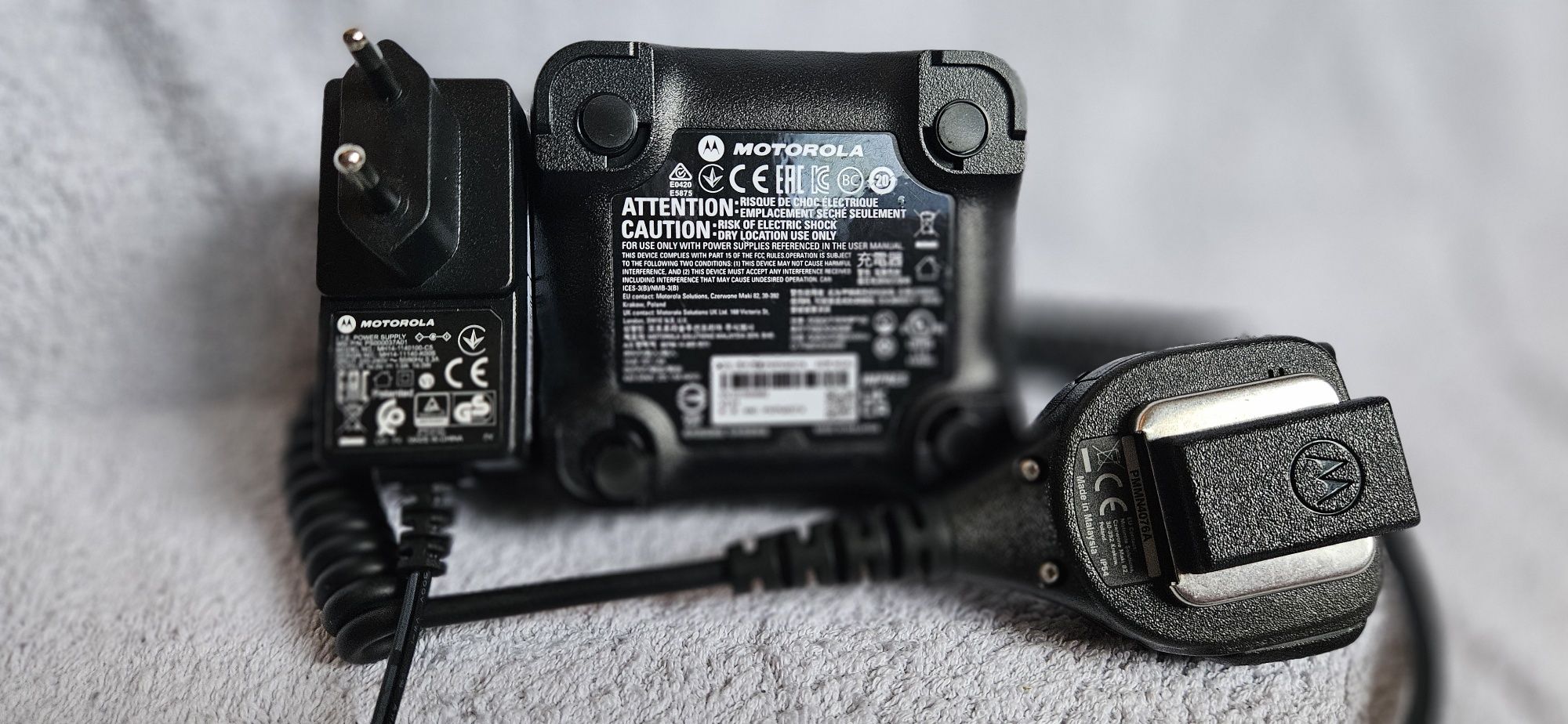Motorola DP2400e - mikrofon, słuchawka, ładowarka - KOMPLET, sprawna!