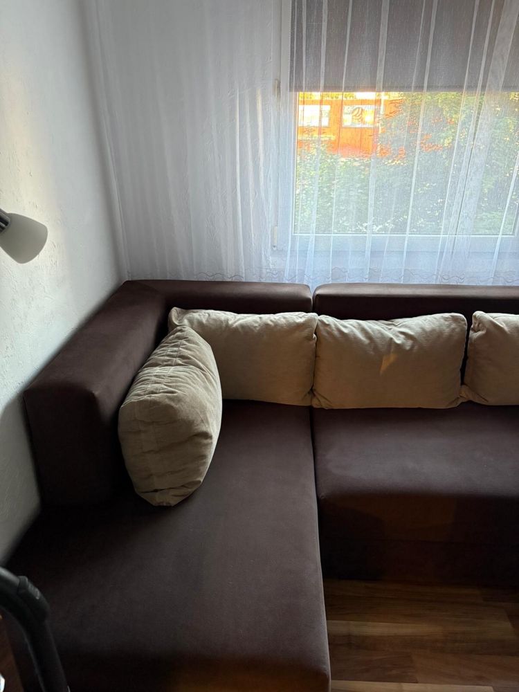 Narożnik brązowy  łóżko