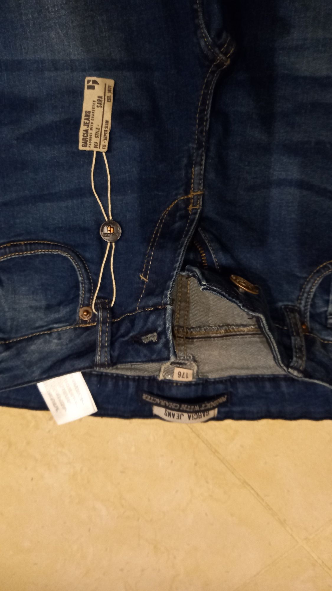Spodnie granatowe jeansowe rurki na wysoką szczupłą 176 Nowe z metką