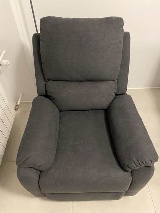 2 szt. FOTEL Rozkładany z Funkcją Relaks CIEMNOSZARY 80 CM