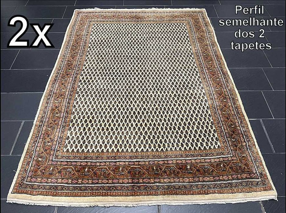 Conjunto de 2 tapetes Persas SAROUGH MIR - Lã s/Algod. - 238cm x 168cm