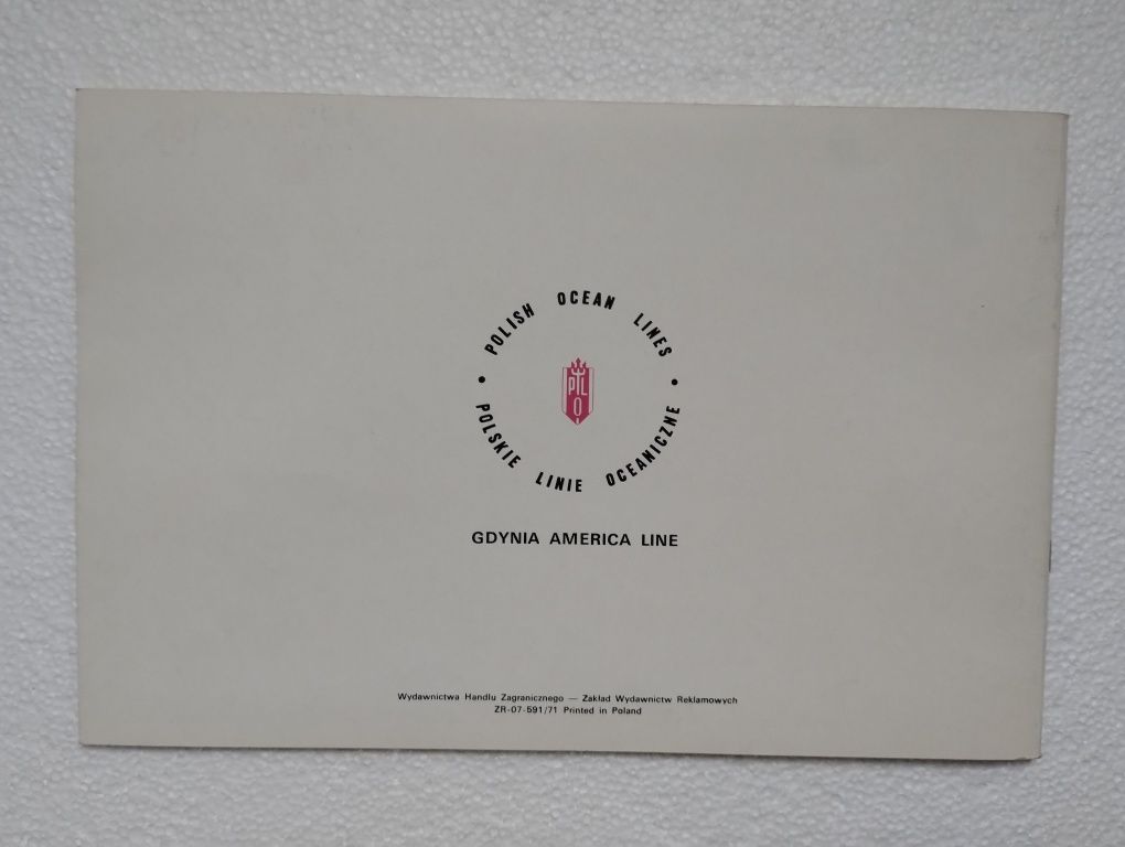 ts/s Stefan Batory - broszura informacyjna dla pasażerów, 1971 r.