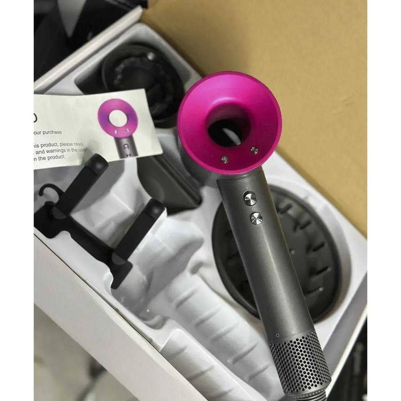 Новий! Фен для волосся Dyson Supersonic Premium 5 насадок, Fuchsia1:1