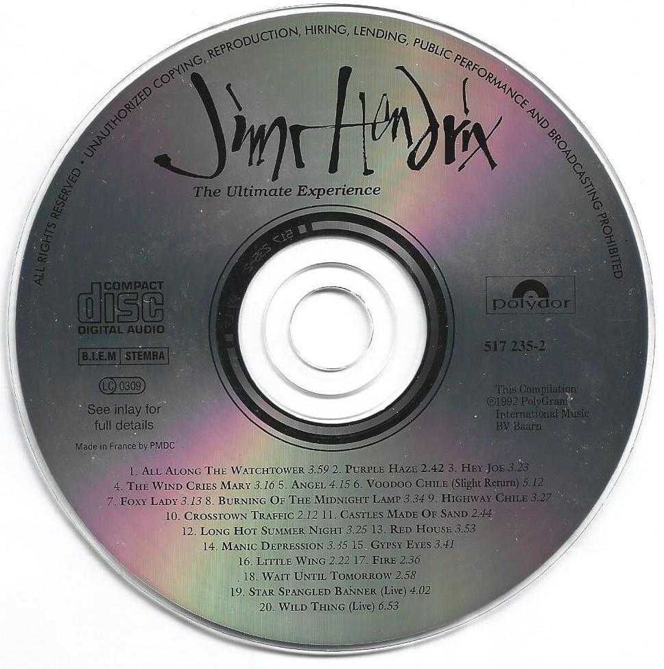 Jimi Hendrix - - - - - The Ultimate Experience - - - - - CD