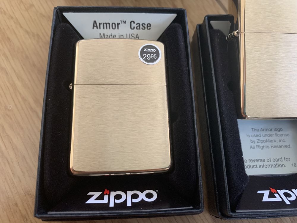 Новая оригинальная зажигалка Zippo 168 Armor Brushed Brass