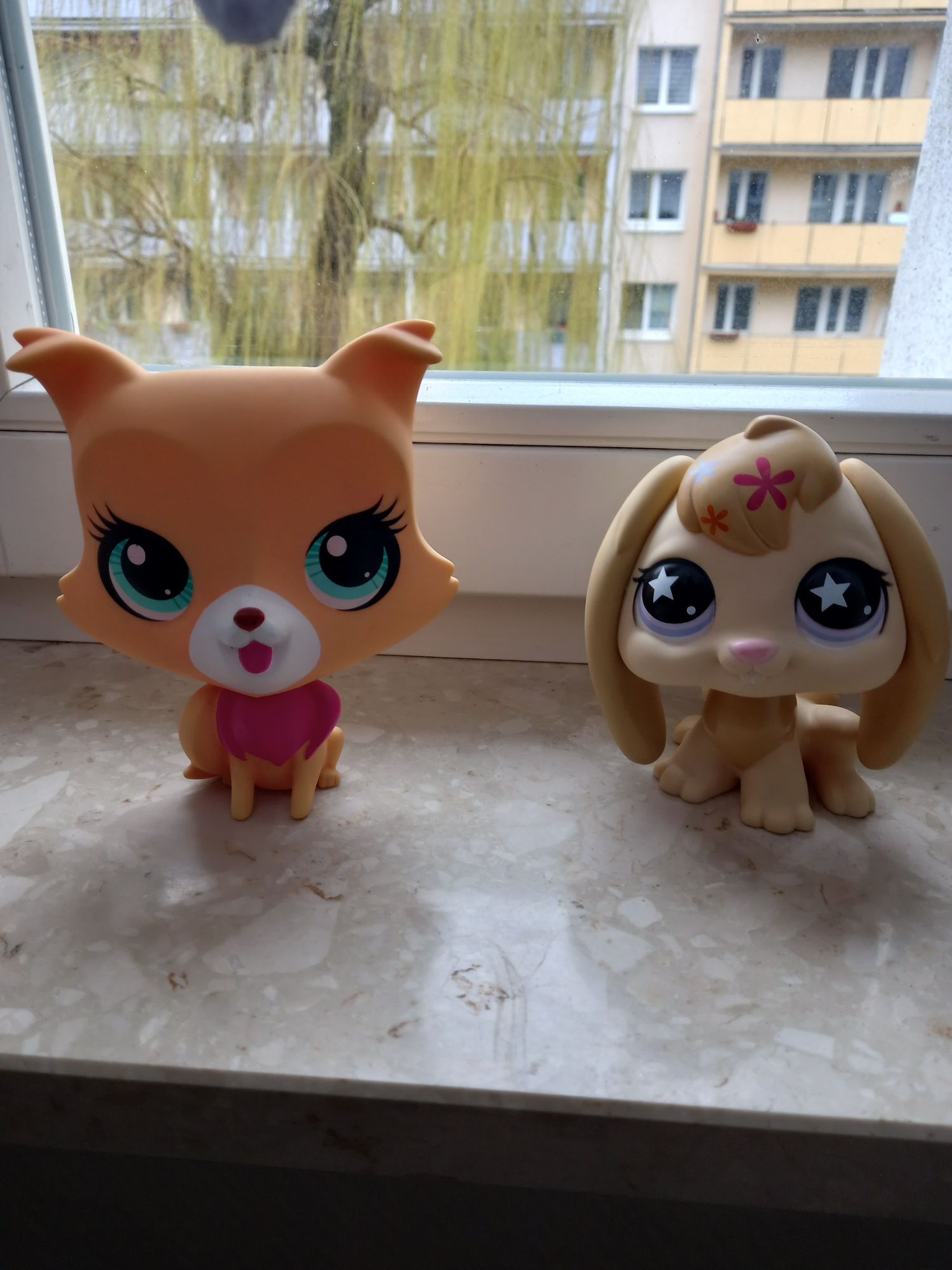 DUŻE figurki LITTLEST PET SHOP HASBRO Kot 15cm, Królik 13cm jak nowe