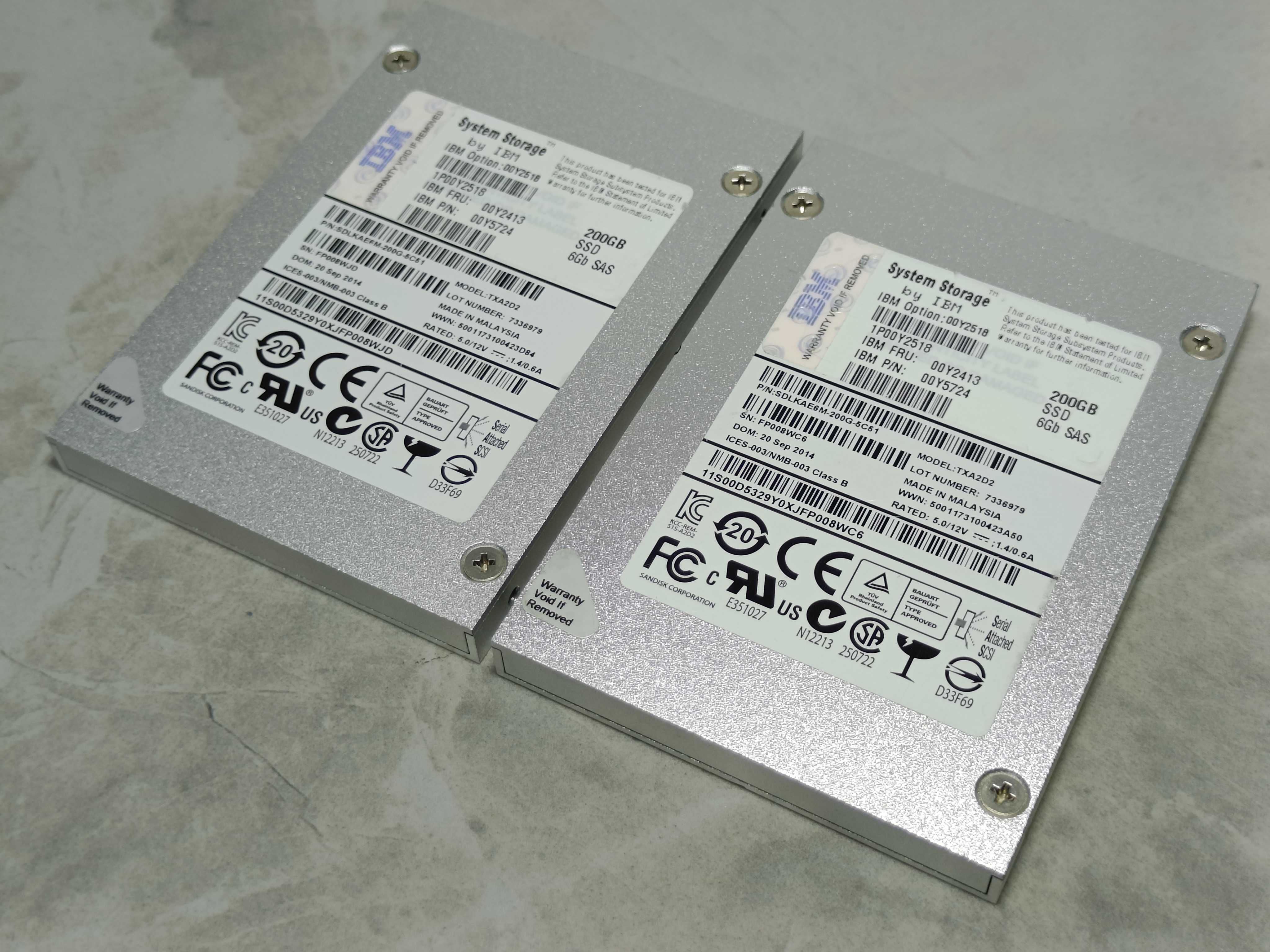 SSD диск IBM TXA2D2 SAS 200GB 6GB/s у ВІДМІННОМУ стані 99% здоровя!