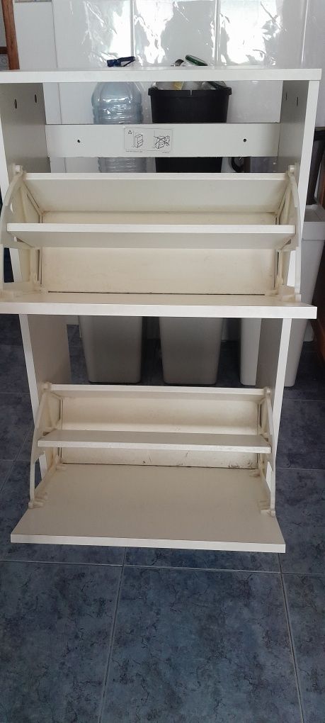 Sapateira c/2 compartimentos, branco, 49x28x93 cm