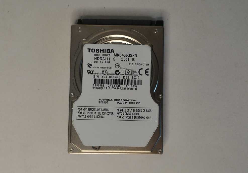 Жесткий диск 2.5" 640 ГБ SATA винчестер для ноутбука, консоли, кармана