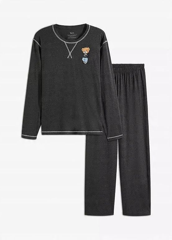 B.P.C piżama męska szara z nadrukiem cool misia r.XL