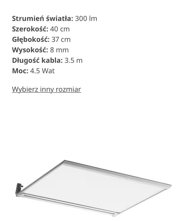 Oświetlenie blatu LED, opalowa biel, 40 cm