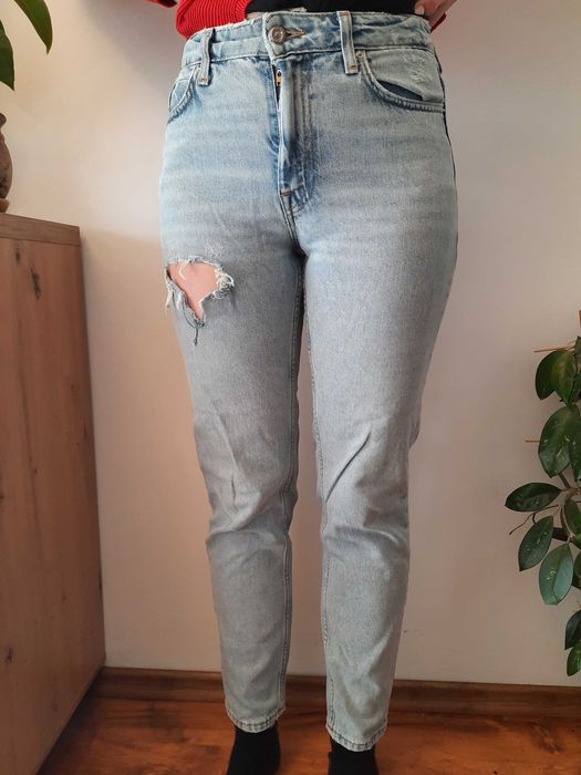 Spodnie jeansowe jeansy boyfriend Zara rozmiar 34 realnie S 36