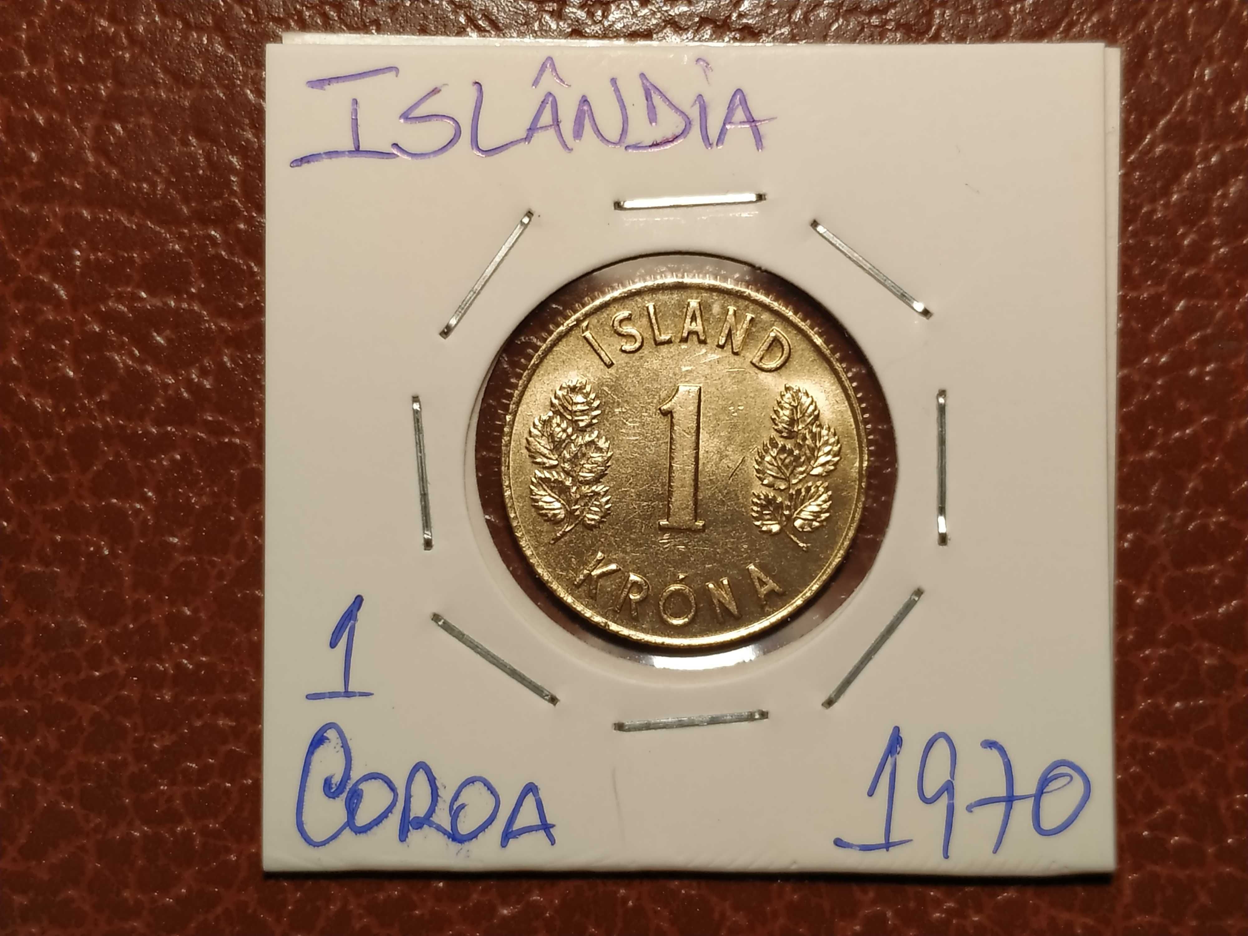 440 Islândia - moeda de 1 coroa de 1970