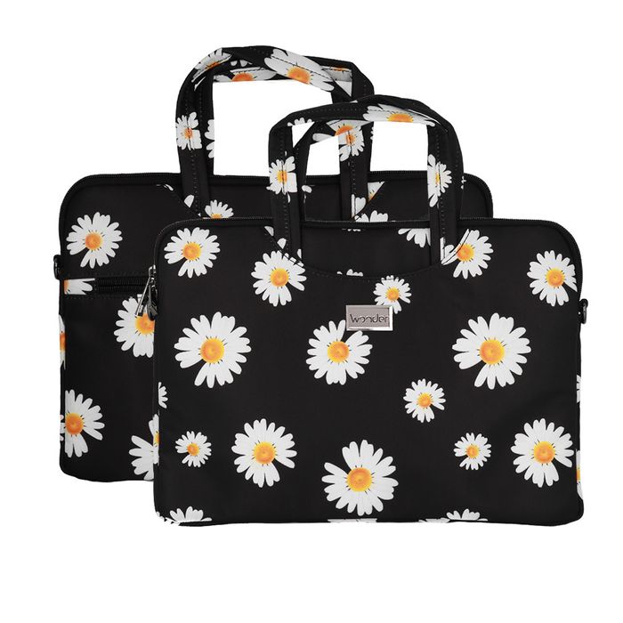 Wonder Briefcase Laptop 15-16 cali stokrotki czarne