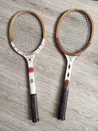 Dwie rakiety tenisowe drewniane, Wilson, Spalding