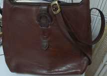 Mala Ceancarel de ombro couro castanho escuro 34x25 cm