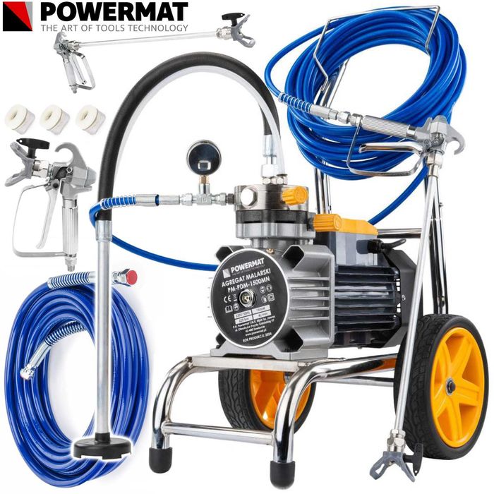 POWERMAT Agregat Malarski Pistolet Hydrodynamiczny 1500w Wąż PM1295