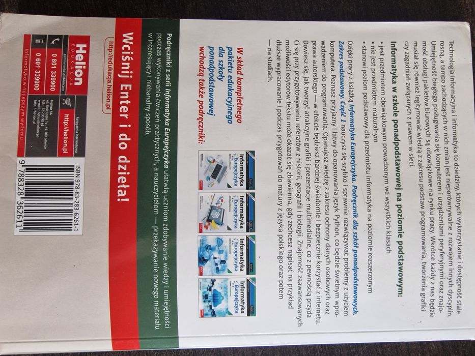 Informatyka Europejczyka cz. 1 – zakres podstawowy, liceum/technikum