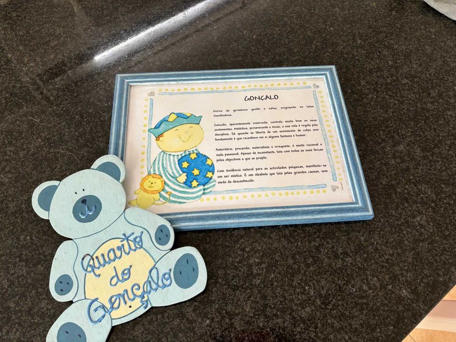 Quadro com o Nome Gonçalo (NOVO)+ suporte para porta