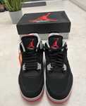 Jordan 4 retro męskie sneakers black & white lekkie i stylowe 46