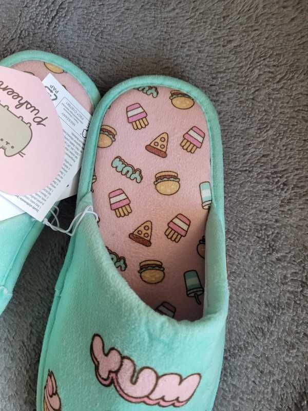 Kapcie Pusheen rozm. 38 miętowe yum z kotem koty kot nowe z metkami