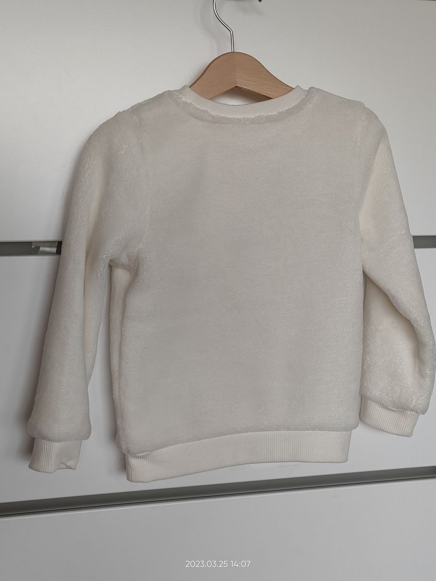 Bluza H&M puchata 98/104 z aplikacją jednorożec