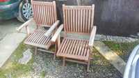 Krzesła Drewniane Składane Ogrodowe 2 sztuki