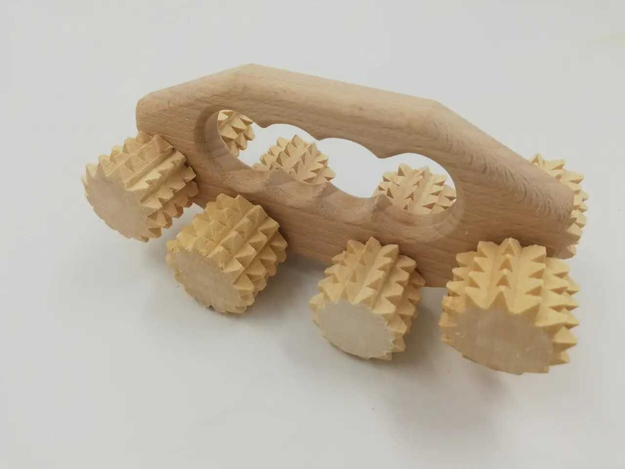 Массажер для тела антицеллюлитный деревянный зубчатый  колючая береза