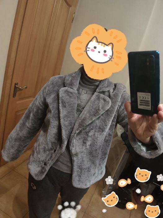 ШУБКА эко серебристый мех.