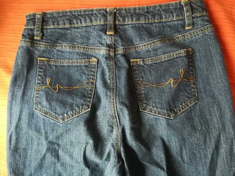 Spodnie jeansowe z wysokim stanem prostą nogawką, vintage, M