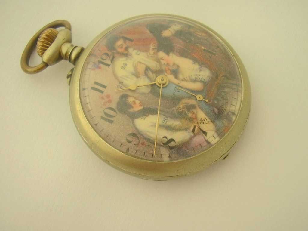 EROTYKA zegarek kieszonkowy EROTIC watch motiv jak iwc omega 1925 rok