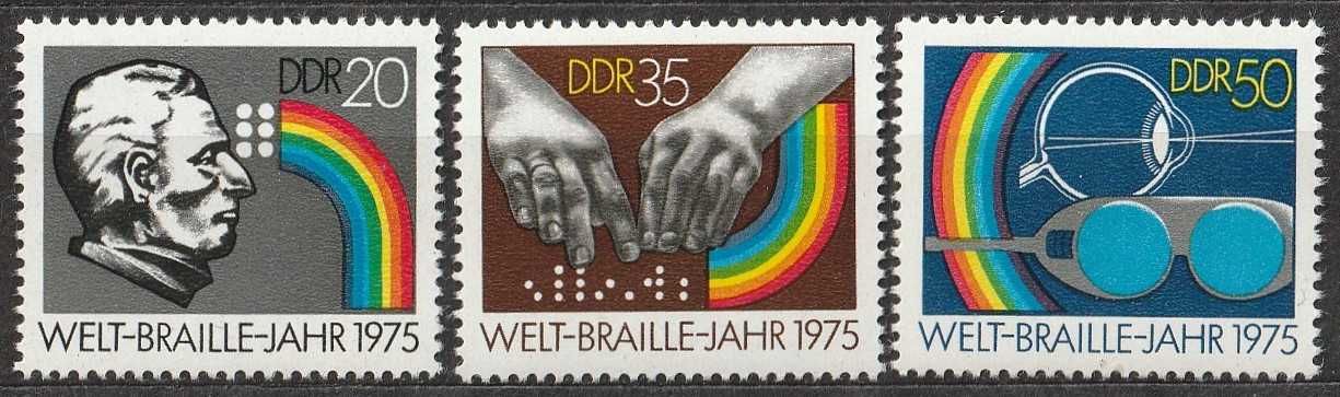 znaczki Niemcy NRD DDR - 1975 - ROK BRAILLE'A - czyste **
